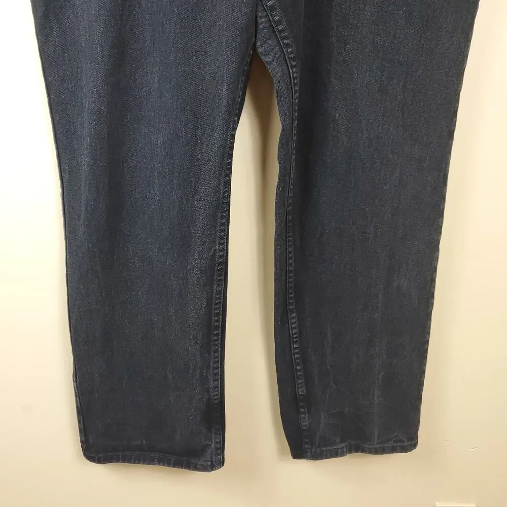 LEE Black Wash Relaxed Fit Straight Leg Jeans Size 44x30